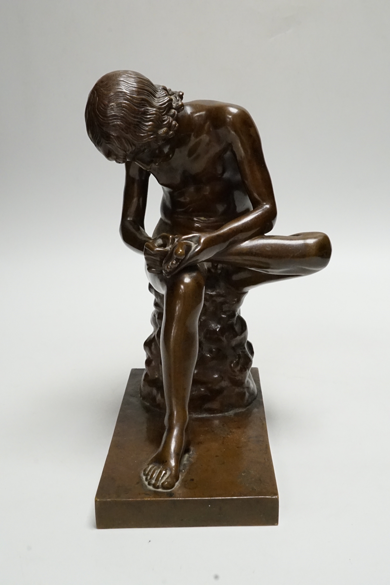 A bronze model of Spinario, F. Barbedienne foundry, 24cm
